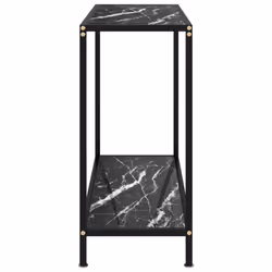 vidaXL Console Table Black 80 cm Tempered Glass Home Accent Side End Hall Desk