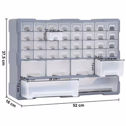 vidaXL Multi-drawer Organiser with 38 Drawers Tool Box Storage Cabinet Unit - Additional view 8