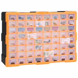 vidaXL Multi-drawer Organiser with 64 Drawers Tool Box Storage Cabinet Unit