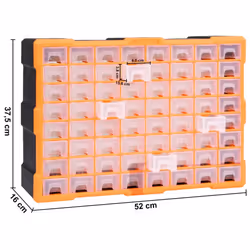 vidaXL Multi-drawer Organiser with 64 Drawers Tool Box Storage Cabinet Unit - Additional view 8