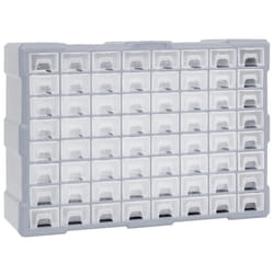 vidaXL Multi-drawer Organiser with 64 Drawers Tool Box Storage Cabinet Unit