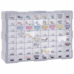 vidaXL Multi-drawer Organiser with 64 Drawers Tool Box Storage Cabinet Unit