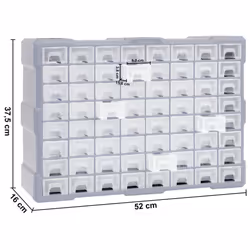 vidaXL Multi-drawer Organiser with 64 Drawers Tool Box Storage Cabinet Unit - Additional view 8