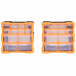 vidaXL 2x Multi-drawer Organisers with 12 Drawers Tool Storage Cabinet Unit