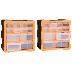 vidaXL 2x Multi-drawer Organisers with 12 Drawers Tool Storage Cabinet Unit - Additional view 5