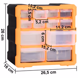 vidaXL 2x Multi-drawer Organisers with 12 Drawers Tool Storage Cabinet Unit - Additional view 7