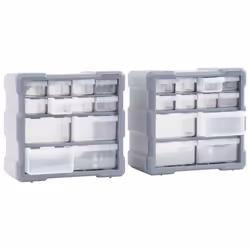 vidaXL 2x Multi-drawer Organisers with 12 Drawers Tool Storage Cabinet Unit - Additional view 5