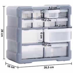 vidaXL 2x Multi-drawer Organisers with 12 Drawers Tool Storage Cabinet Unit - Additional view 7
