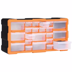 vidaXL Multi-drawer Organiser with 22 Drawers Tool Box Storage Cabinet Unit - Additional view 6