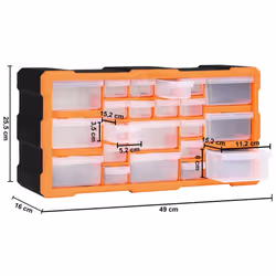 vidaXL Multi-drawer Organiser with 22 Drawers Tool Box Storage Cabinet Unit - Additional view 8