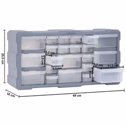 vidaXL Multi-drawer Organiser with 22 Drawers Tool Box Storage Cabinet Unit - Additional view 8
