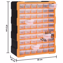 vidaXL Multi-drawer Organiser with 60 Drawers Tool Box Storage Cabinet Unit - Additional view 8