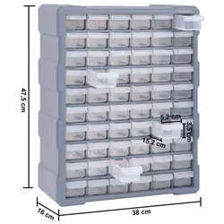 vidaXL Multi-drawer Organiser with 60 Drawers Tool Box Storage Cabinet Unit - Additional view 8