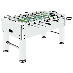 vidaXL Football Table Steel White Soccer Game Gaming Desk Indoor Furniture