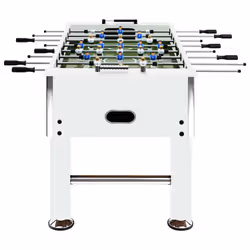 vidaXL Football Table Steel White Soccer Game Gaming Desk Indoor Furniture