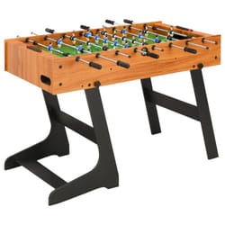 vidaXL Football Table Steel Light Brown and Black Soccer Game Gaming Desk Home