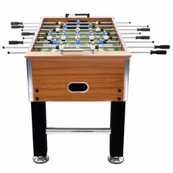 vidaXL Football Table Steel Light Brown and Black Soccer Game Gaming Desk Home