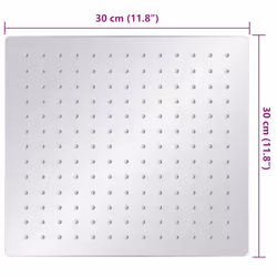 vidaXL Rain Shower Head Stainless Steel 304 30x30 cm Square Rainfall Overhead - Additional view 5