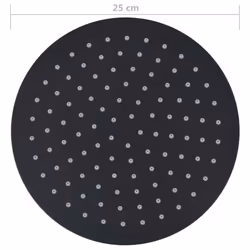 vidaXL Rain Shower Head Stainless Steel 25 cm Round Black Rainfall Overhead - Additional view 6
