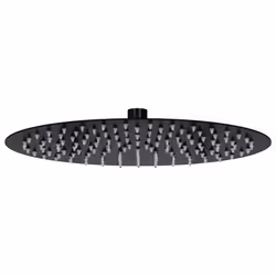 VidaXL Rain, Handheld shower head, Black, Silicone, Stainless steel, Ceiling, Wall, 30 cm