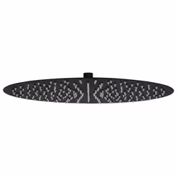 VidaXL Rain, Rain shower head, Black, Silicone, Stainless steel, Ceiling, Wall, 40 cm