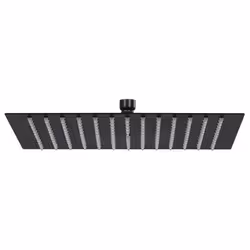 VidaXL Rain, Rain shower head, Black, Silicone, Stainless steel, Ceiling, Wall, 400 mm, 400 mm