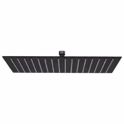 VidaXL Rain, Rain shower head, Black, Silicone, Stainless steel, Ceiling, Wall, 300 mm, 400 mm