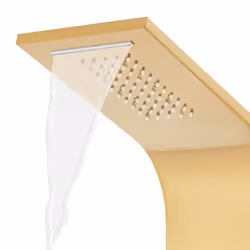 vidaXL Shower Panel System Stainless Steel 201 Gold Curved Bathtub Shower Unit - Additional view 6