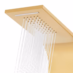 vidaXL Shower Panel System Stainless Steel 201 Gold Curved Bathtub Shower Unit - Additional view 7
