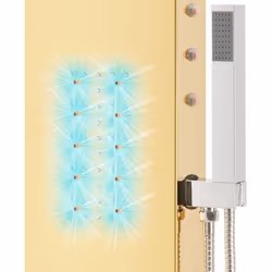 vidaXL Shower Panel System Stainless Steel 201 Gold Curved Bathtub Shower Unit - Additional view 9