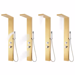 vidaXL Shower Panel System Stainless Steel 201 Gold Bathtub Shower Fixture