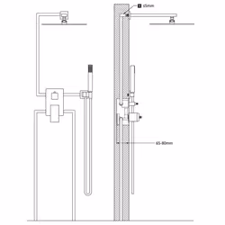 vidaXL Shower System Stainless Steel 201 Gold Bathroom Bathtub Shower Set - Additional view 6