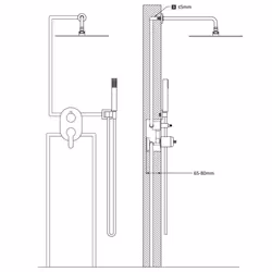 vidaXL Shower System Stainless Steel 201 Black Bathroom Bathtub Shower Set - Additional view 6