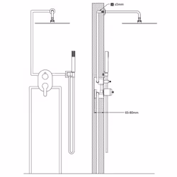 vidaXL Shower System Stainless Steel 201 Gold Bathroom Bathtub Shower Set - Additional view 6