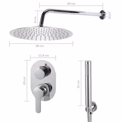 vidaXL Shower System Stainless Steel 201 Silver Bathroom Bathtub Shower Set - Additional view 5