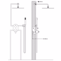 vidaXL Shower System Stainless Steel 201 Silver Bathroom Bathtub Shower Set - Additional view 6