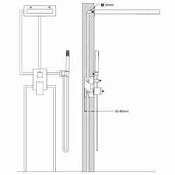 vidaXL Shower System Stainless Steel 201 Silver Bathroom Bathtub Shower Set - Additional view 6