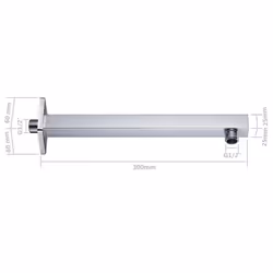 vidaXL Shower Support Arm Square Stainless Steel 201 Silver 30cm Stability Bar - Additional view 5