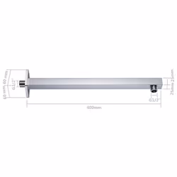vidaXL Shower Support Arm Square Stainless Steel 201 Silver 40cm Stability Bar - Additional view 5