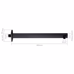 vidaXL Shower Support Arm Square Stainless Steel 201 Black 40cm Stability Bar - Additional view 5