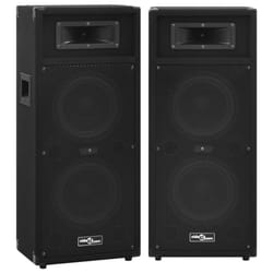 vidaXL 2x Professional Passive Hifi Stage Speakers 1000 W Black Speaker Box