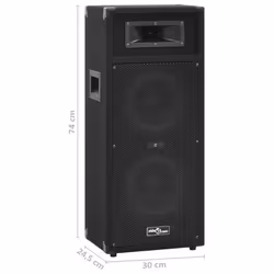 vidaXL 2x Professional Passive Hifi Stage Speakers 1000 W Black Speaker Box - Additional view 8