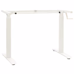 vidaXL Manual Height Adjustable Standing Desk Frame Hand Crank White Riser