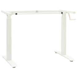 vidaXL Manual Height Adjustable Standing Desk Frame Hand Crank White Riser