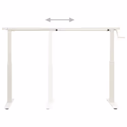 vidaXL Manual Height Adjustable Standing Desk Frame Hand Crank White Riser - Additional view 5