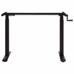 vidaXL Manual Height Adjustable Standing Desk Frame Hand Crank Black Riser