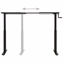vidaXL Manual Height Adjustable Standing Desk Frame Hand Crank Black Riser
