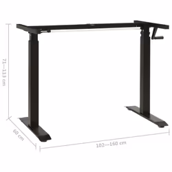 vidaXL Manual Height Adjustable Standing Desk Frame Hand Crank Black Riser - Additional view 7