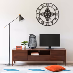 vidaXL Wall Clock Silver 78 cm Metal Decorative Analog Clock Home Bedroom
