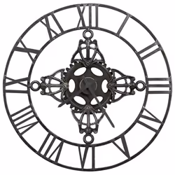vidaXL Wall Clock Silver 78 cm Metal Decorative Analog Clock Home Bedroom
